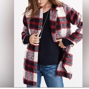 Abercrombie & Fitch Heritage Wool Plaid Coat Cabincore Preppy Ski lodge size S